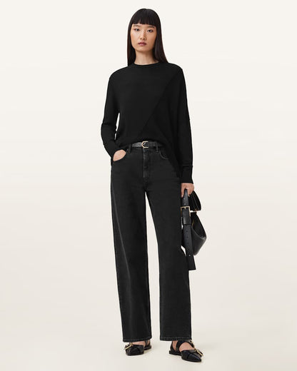AllSaints Isla Crew Neck Merino Sweater Women's Chalk White Women's