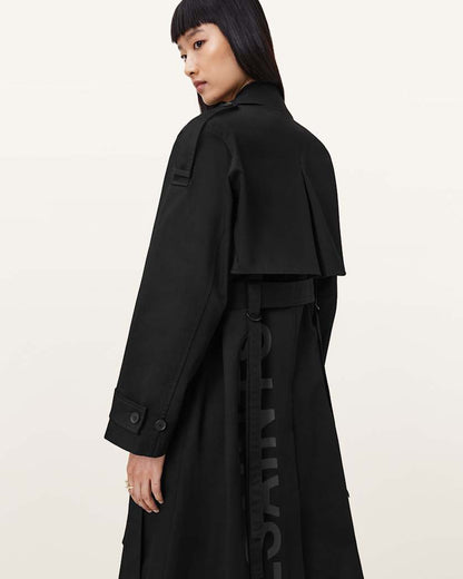AllSaints Cadence Relaxed Fit Trench Coat Women's Black Women's