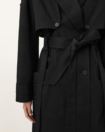 AllSaints Cadence Relaxed Fit Trench Coat Women's Black Women's