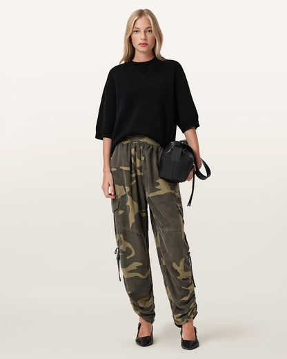 AllSaints Kaye Tencel Pants Women's Camo Green Women's