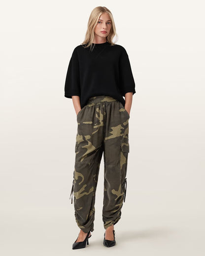 AllSaints Kaye Tencel Pants Women's Camo Green Women's