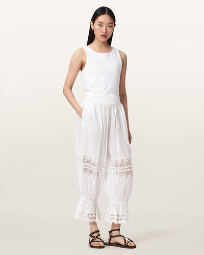AllSaints Solene Cropped Lace Pants Women's White Women's