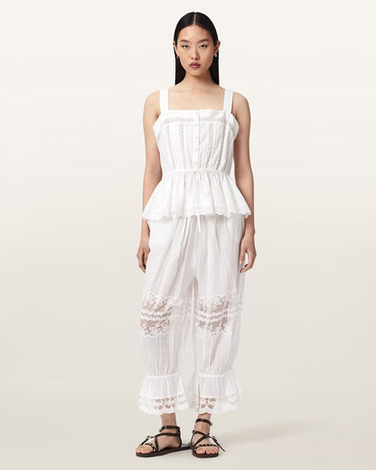 AllSaints Solene Cropped Lace Pants Women's White Women's