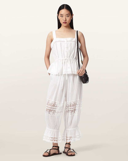 AllSaints Solene Cropped Lace Pants Women's White Women's