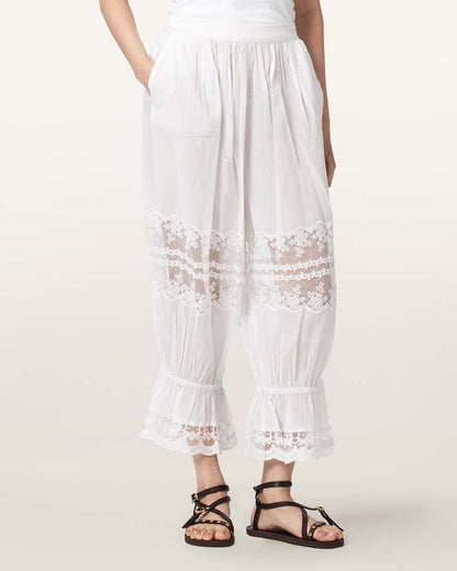 AllSaints Solene Cropped Lace Pants Women's White Women's