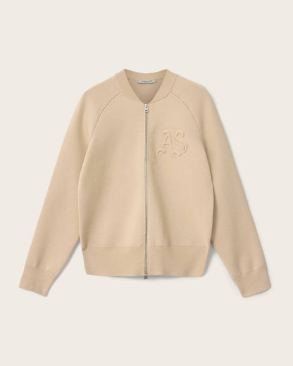 AllSaints Sonny Zip Up Cardigan Women's Pebble White Women's