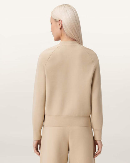 AllSaints Sonny Zip Up Cardigan Women's Pebble White Women's