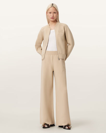 AllSaints Sonny Zip Up Cardigan Women's Pebble White Women's