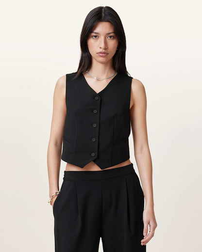 AllSaints Aleida Lightweight Tri Vest Women's Black Women's