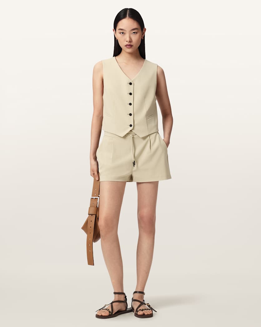 AllSaints Aleida Lightweight Tri Waistcoat Women's Haze Green Women's