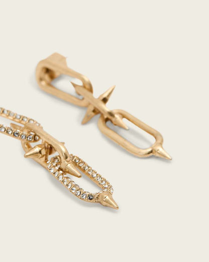 AllSaints Laio Spike Link Earrings Women's Warm Brass Women's