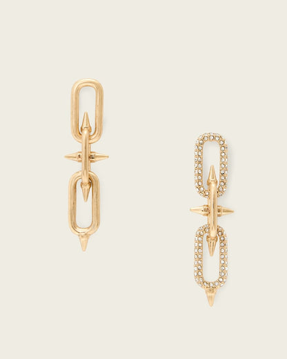 AllSaints Laio Spike Link Earrings Women's Warm Brass Women's
