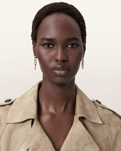 AllSaints Laio Spike Link Earrings Women's Warm Brass Women's