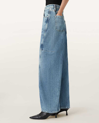 AllSaints Carter Barrel Leg Jeans Women's Mid Indigo Women's