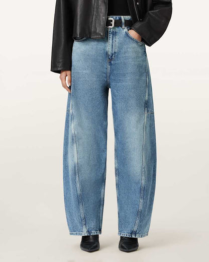 AllSaints Carter Barrel Leg Jeans Women's Mid Indigo Women's