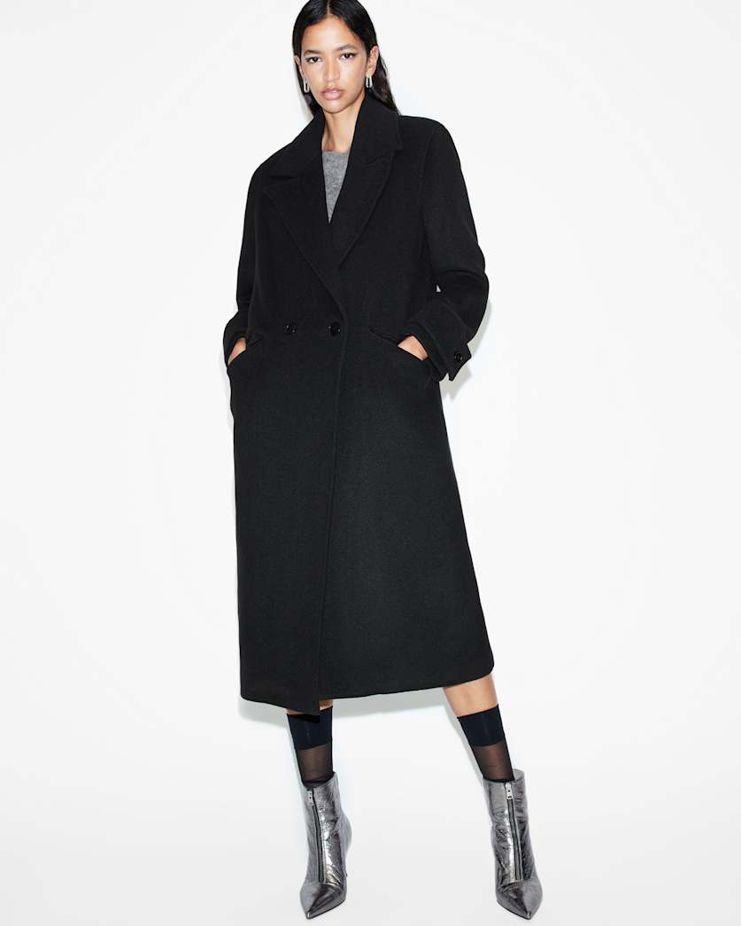 AllSaints Mabel Double Breasted Oversized Coat Women's Black Women's