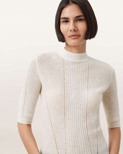 AllSaints Flippa Slim Fit Top Women's Antique White Women's