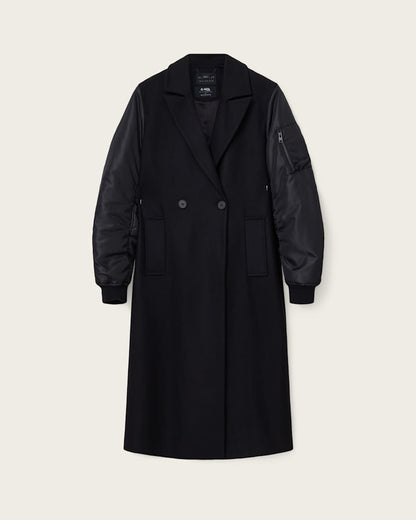 AllSaints Paulah Wool Blend Double Breasted Coat Women's Black Women's