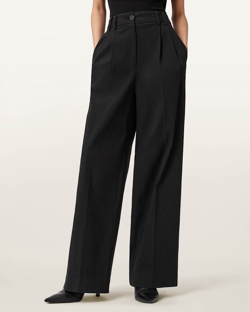AllSaints Essen Wide Leg Pants Women's Black Women's