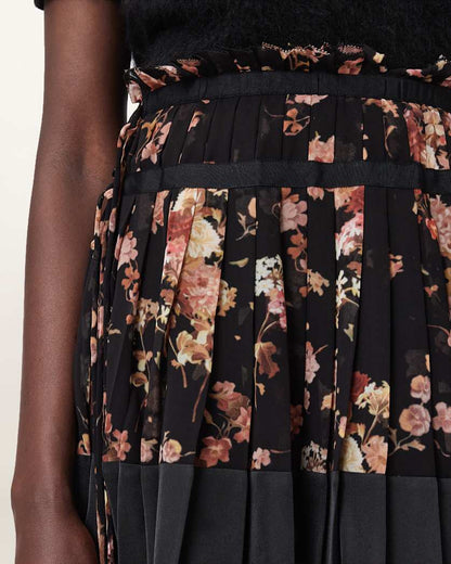 AllSaints Saffron Satin Mini Skirt Women's Armada Black Women's