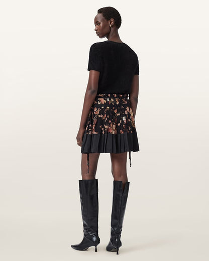 AllSaints Saffron Satin Mini Skirt Women's Armada Black Women's