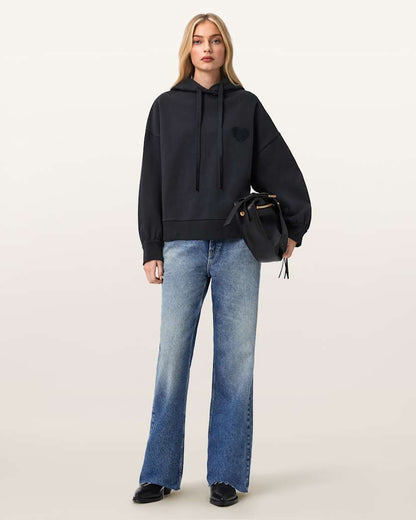AllSaints Lover Oversized Eli Hoodie Women's Graphite Blue Women's