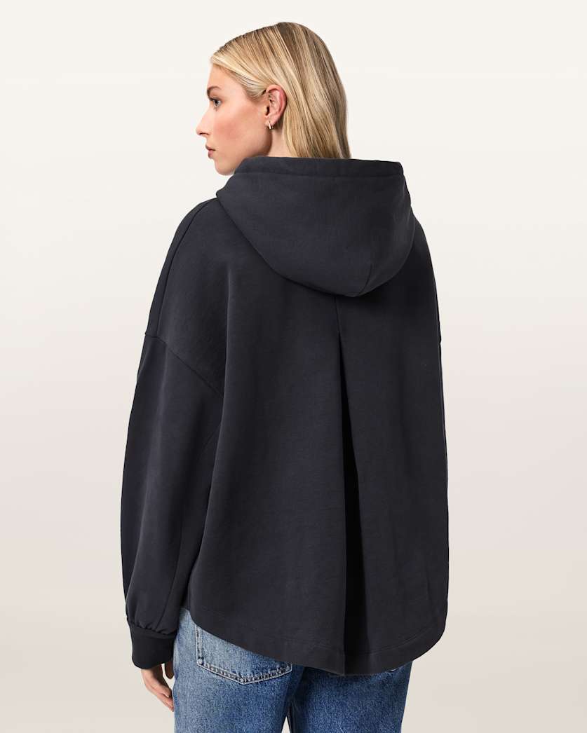 AllSaints Lover Oversized Eli Hoodie Women's Graphite Blue Women's