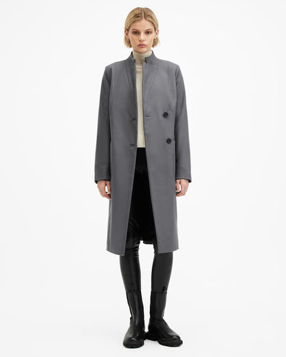 AllSaints Sidney Wool Cashmere Blend Tailored Coat Women's Black Women's