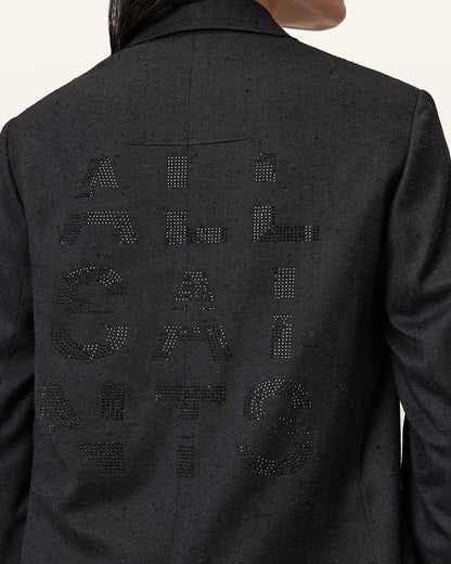 AllSaints Essie Single Breasted Blazer Women's Gunmetal Grey Women's