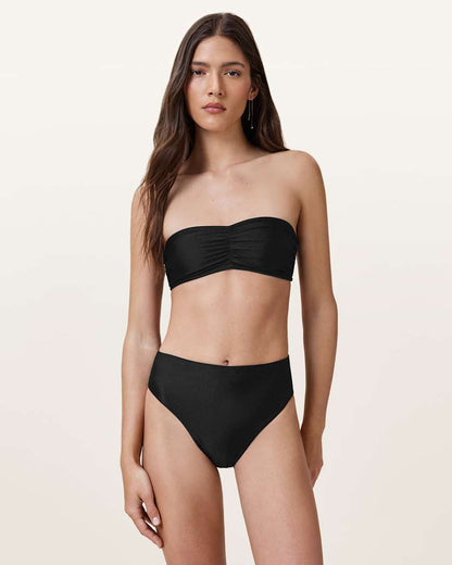 AllSaints Court Bikini Bottoms Women's Black Shimmer Women's