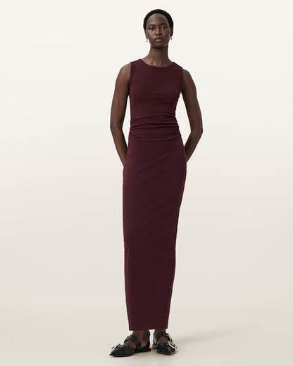 AllSaints Katarina Bodycon Maxi Dress Women's Pop Raspberry Pink Women's
