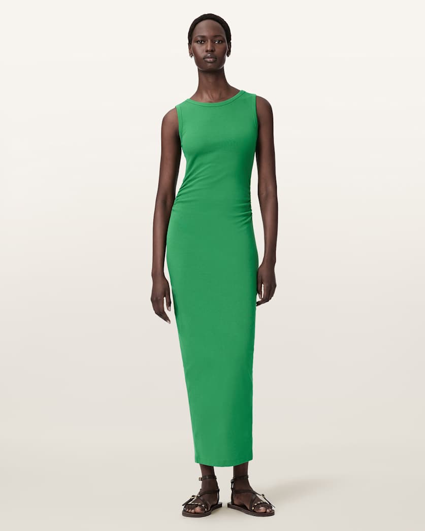 AllSaints Katarina Boat Neck Slim Fit Maxi Dress Women's Captain Blue Women's