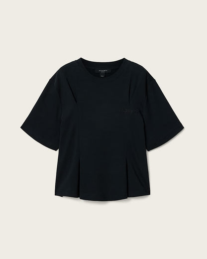 AllSaints Sofia Lisa Boxy Embroidered T Shirt Women's Black Women's