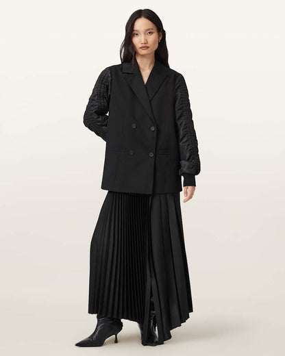 AllSaints Lorna Cotton Blazer Jacket Women's Black Women's