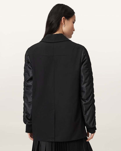 AllSaints Lorna Cotton Blazer Jacket Women's Black Women's