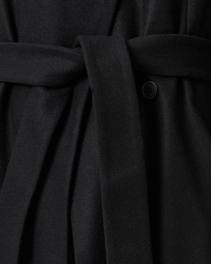 AllSaints Riley Wrap Around Belted Long Line Coat Women's Black Women's