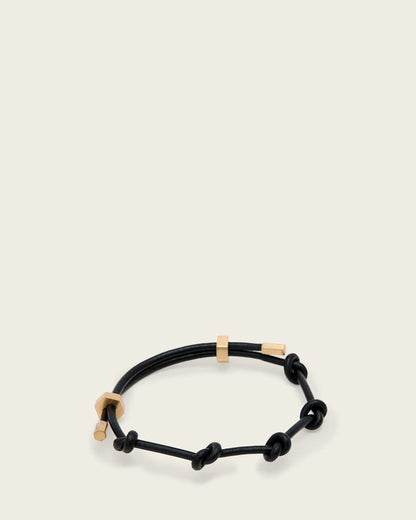 AllSaints Laio Leather Bracelet Women's Warm Brass Women's