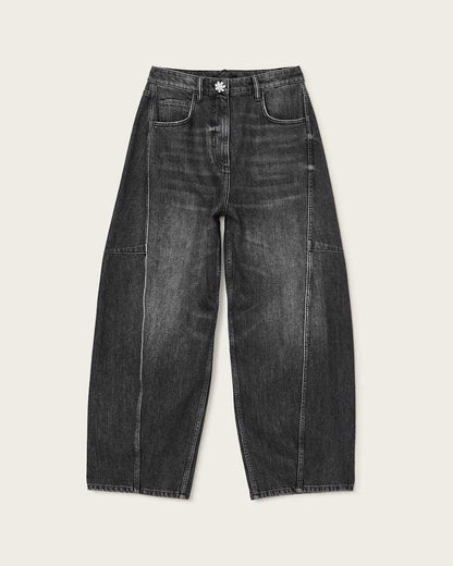 AllSaints Carter Barrel Denim Jeans Women's Washed Black Women's