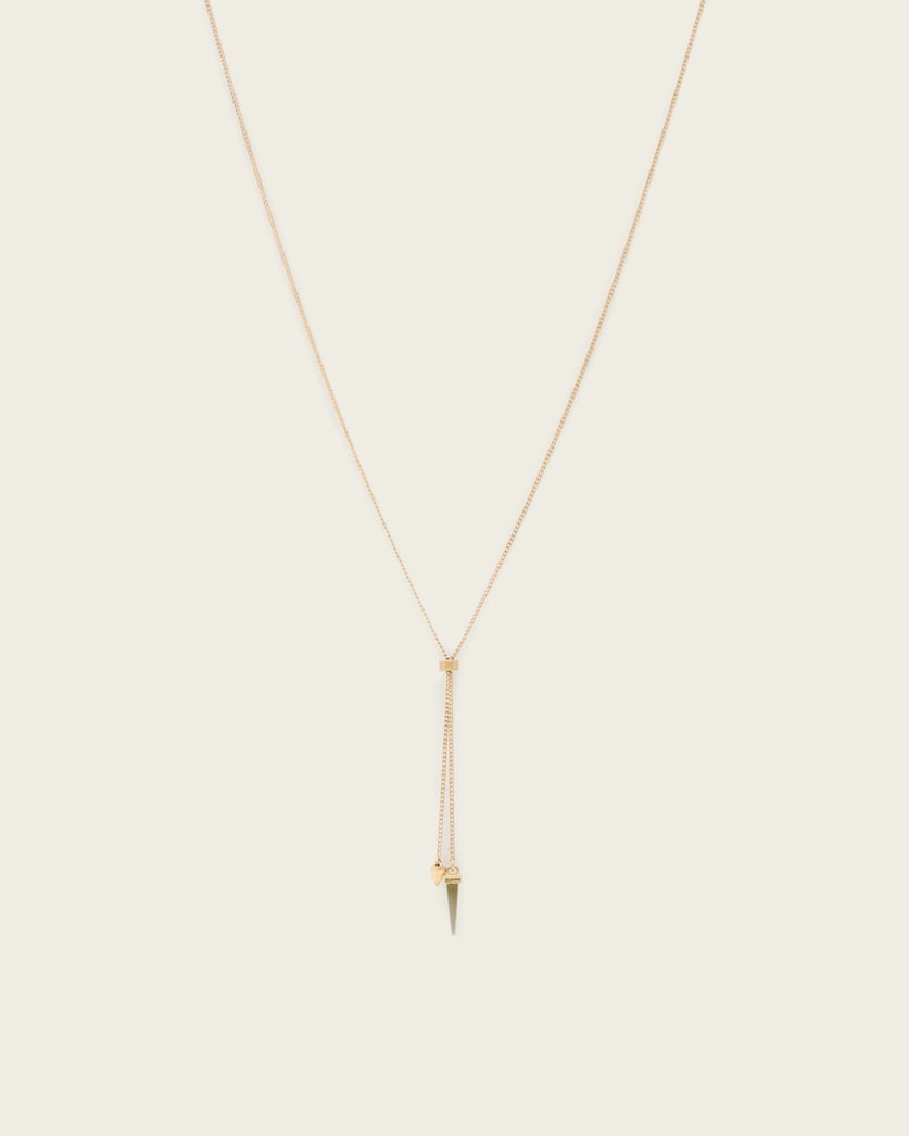 AllSaints Laio Spiked Necklace Women's Warm Brass Women's