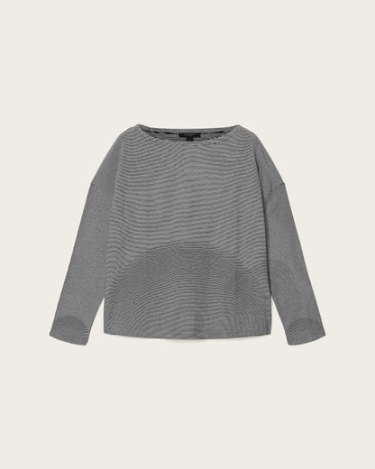 AllSaints Rita Long Sleeve Striped T Shirt Women's Black/White Women's
