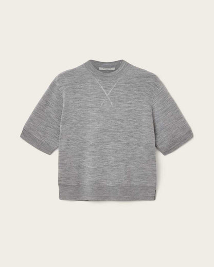 AllSaints Nika Relaxed Wool T Shirt Women's Grey Marl Women's