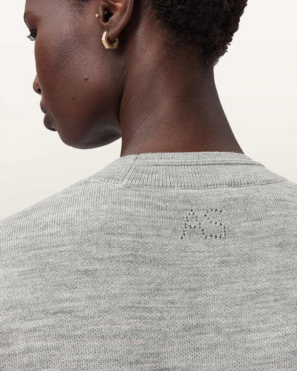 AllSaints Nika Relaxed Wool T Shirt Women's Grey Marl Women's