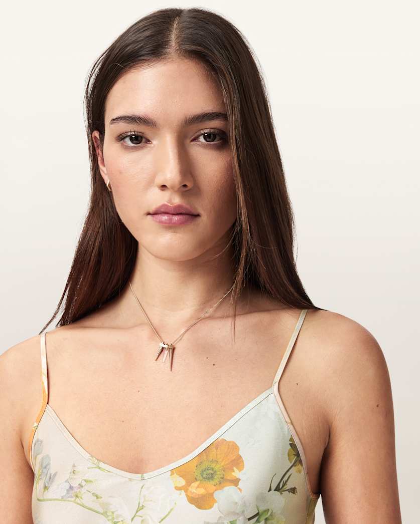 AllSaints Bryony Floral Slip Dress Women's Haze Blush Pink Women's