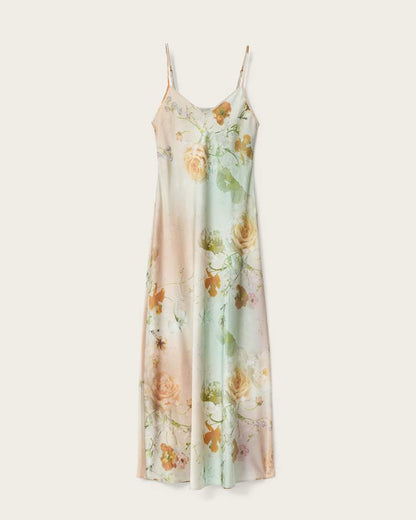AllSaints Bryony Floral Slip Dress Women's Haze Blush Pink Women's