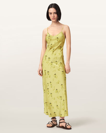 AllSaints Bryony Floral Slip Dress Women's Haze Blush Pink Women's