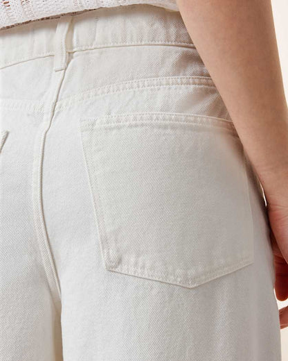 AllSaints Aki Crossover Wide Leg Denim Jeans Women's Chalk White Women's