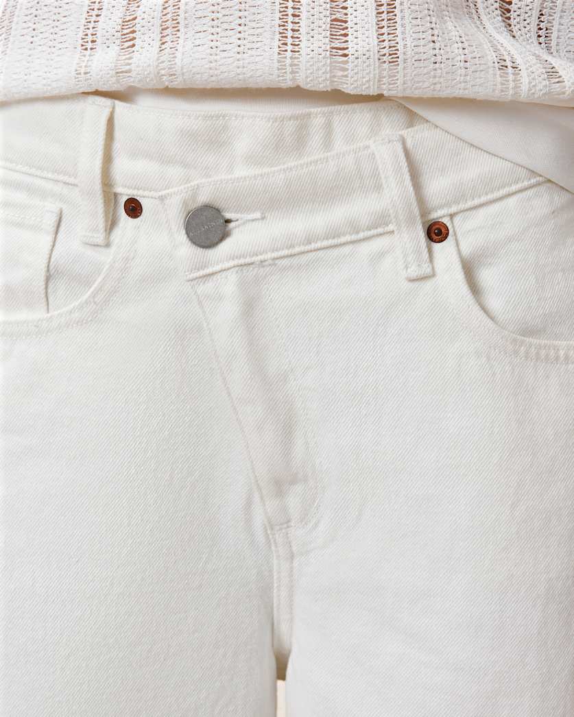 AllSaints Aki Crossover Wide Leg Denim Jeans Women's Chalk White Women's