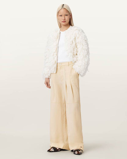AllSaints Sherell Barrel Leg Pants Women's Ecru White Women's