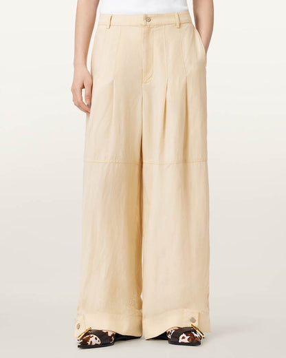 AllSaints Sherell Barrel Leg Pants Women's Ecru White Women's