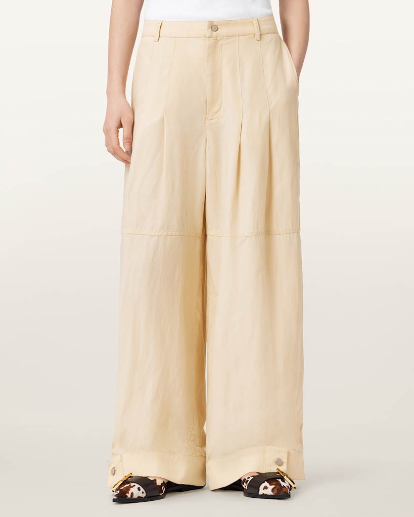 AllSaints Sherell Barrel Leg Pants Women's Ecru White Women's
